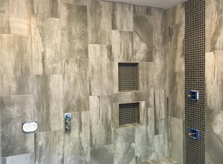 renovated shower area